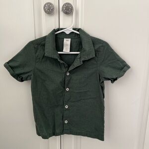 H&M Dark Green Kids Button-Up Shirt